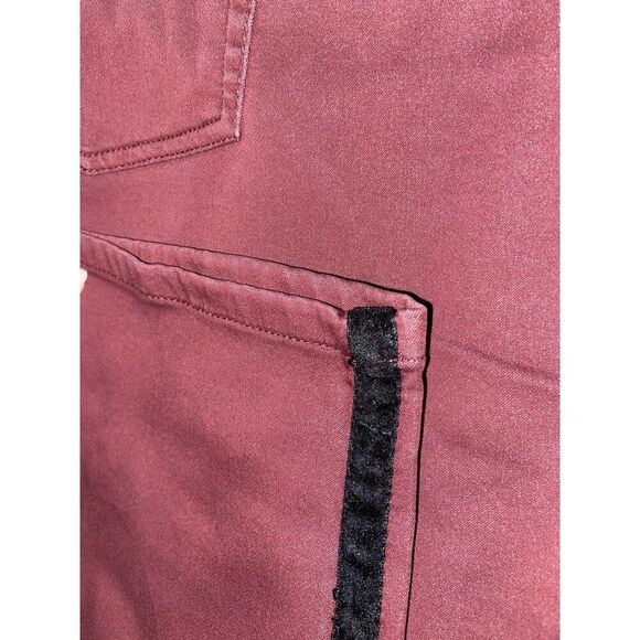 DENIM & CO 5XL Comfy Knit Pull-on Burgundy Denim w/ Black Velvet Stipe NEW (B9) - Picture 5 of 7